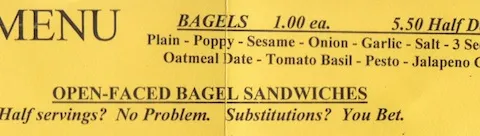 Bagelry Menu