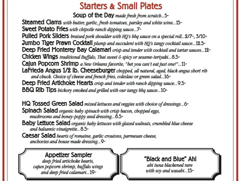 Starters and Small Plates