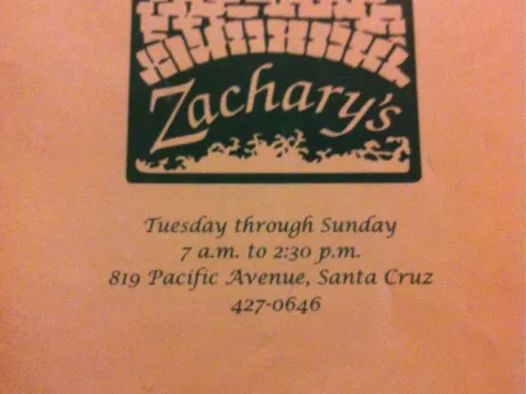 Zachary's menu