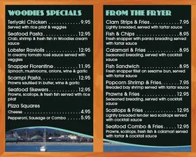Woodies Cafe — Page menu