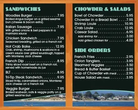 Woodies Cafe — Page menu