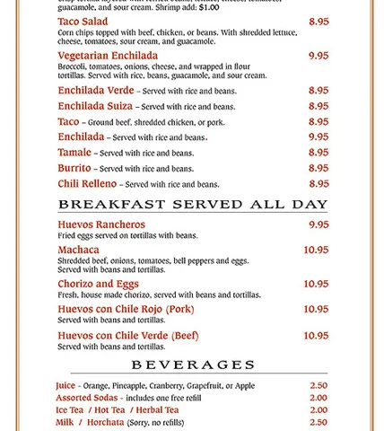 Maya Mexican Restaurant - Breakfast