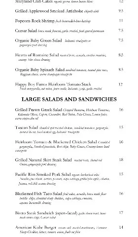 Café Cruz — Cafe Dinner Menu menu