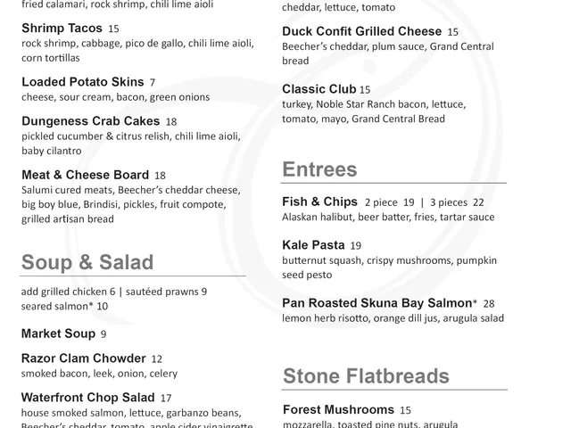 Hook & Plow lunch menu