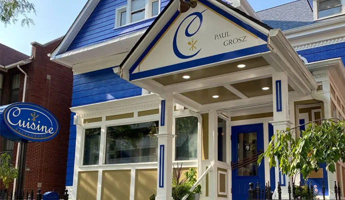 Cuisine restaurant storefront entrance in Detroit