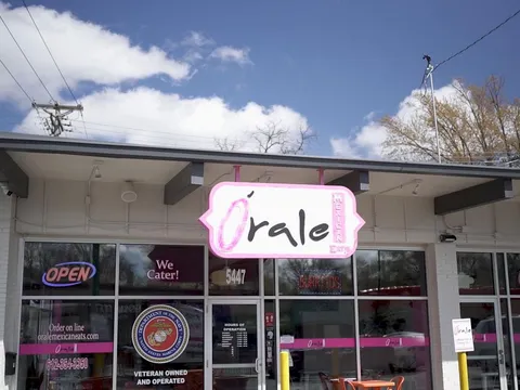 Storefront signage of Orale Mexican Eats