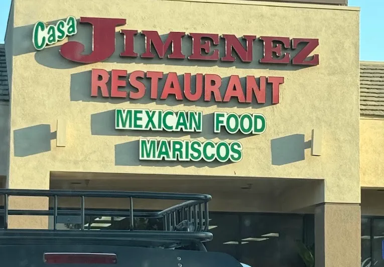 Storefront sign of Casa Jimenez Restaurant