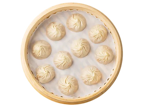 Steamer basket of xiao long bao at Din Tai Fung