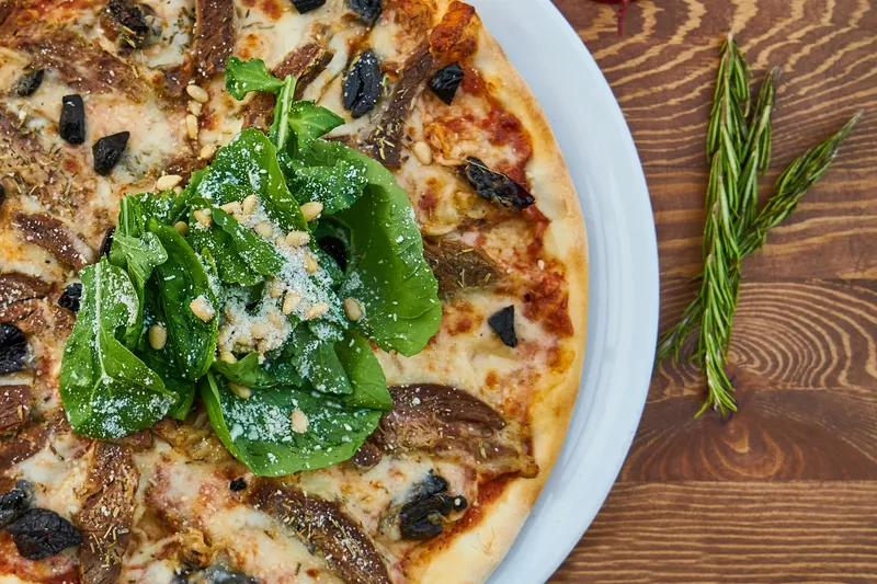 A specialty pizza from Fresco Pizzeria & Italian Eatery