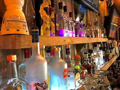 The bar area inside Hacienda Grill
